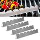 Hariumiu 4Pcs/Set Skewer Holder Anti-slip Groove Stainless Steel Heavy Duty Long BBQ Tools Food Grade Barbecue Grilling Shish Kabob Rack Outdoor Supplies-Stainless Steel