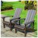 Patio Plastic Adirondack Chair Lounger Weather Resistant Furniture for Lawn Balcony in Coffee (2-Pack) Front Porch Outdoor Patio Furniture Chairs Set