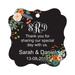 Darling Souvenir Thank You For Sharing Our Special Day Custom Monogram Initials Hang Tags Personalized Wedding Favor Gift Tags-Floral Black-100 Tags