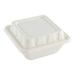 Pulp Tek Square White Sugarcane / Bagasse Serving Bowl Lid - Fits 160 oz - 100 count box