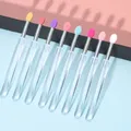 /10pcs weicher Silikon Lippenstift Pinsel Lippenstift Applikator tragbarer klarer Griff sauber Mikro