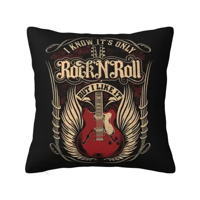 Rock And Roll Kissenbezüge Heavy Metal Musik Gitarre Soft Nordic Throw Kissenbezug für Sofa Image