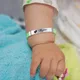 Edelstahl personal isierte Name Kind ID Baby Armband benutzer definierte gravierte Silikon Identität