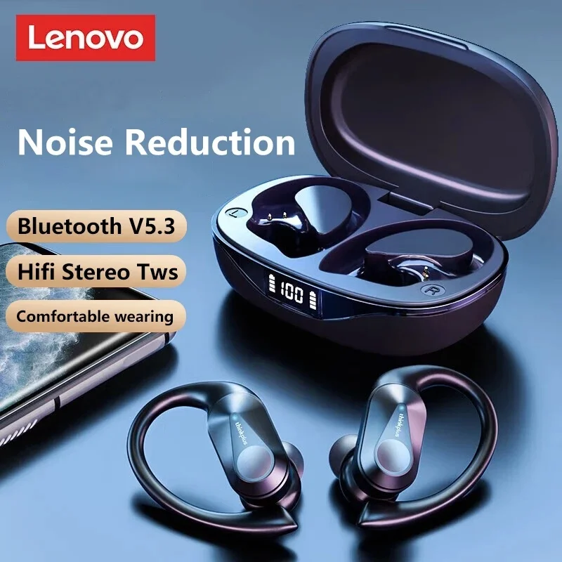 Original Lenovo LP75 TWS Bluetooth V5.3 Kopfhörer, kabellose LED-Digitalanzeige-Ohrhörer, Geräuschunterdrückung, wasserdichtes Headset, neu Image