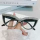 Luxus Diamant Cat Eye Sonnenbrille Frauen Marke Designer Strass Perle Dreieck Sonnenbrille Bling