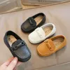 Jungen-Lederschuhe, Schwarz, Weiß, für Schule, Party, Hochzeit, Kinder, formelle flache Schuhe, Slipper, weiche Slipper, Kinder-Mokassins, Größe 21–30