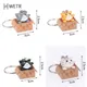 Nette Kleine Box Katze Schlüssel Kette Kawaii Kätzchen Auto Keychain Mode Brief Schlüsselring