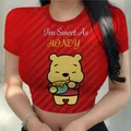 Winnie Pooh T-shirts Sexy Crop Tops Print Top Y2k Kleidung Coole Vintage Mode Frau Blusen 2022