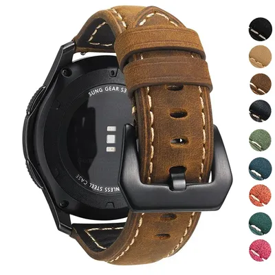 PU-Lederarmband Uhrenarmband für Amazfit Huawei Samsung Galaxy Watch Gear S3 Active2 46 mm 42 mm 20 mm 22 mm Ersatzarmbänder Image