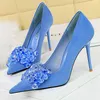 BIGTREE Schuhe 2025 Strass Damen Pumps Schleife High Heels Luxus Edelstein Bankettschuhe Stilettos Heels 9 cm Damenschuhe