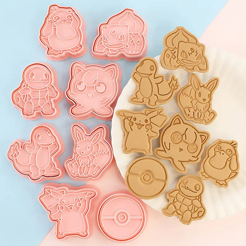 Neue 6 teile/satz Pokemon Figuren Aus stech formen Cartoon DIY Bäckerei Form Keks presse Stempel Prägung Zucker pastöse Kuchen form Spielzeug Image