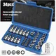 34 Stück Torx Star Sockel Bit Set 3/8 "Ratschen schlüssel mit 5/16" Innen sechs kant schraube