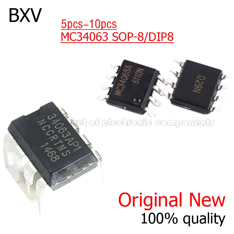 10PCS MC34063API DIP-8 MC34063AP1 MC34063 DIP8 34063API IC MC34063A SOP-8 MC34063ADR SOP8 Image