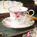 Europäische Blume weiße Porzellan Kaffeetasse exquisite Nachmittags tee Tee nach Hause Keramik Tasse