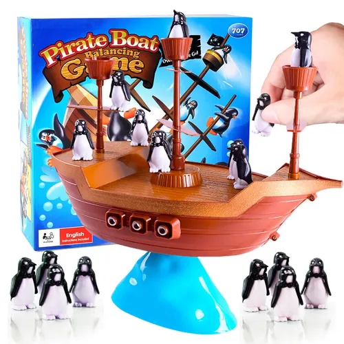 1 Satz Piraten boot Puzzle Desktop-Spiel Spielzeug Brettspiel Balance Pinguin Piraten schiff für
