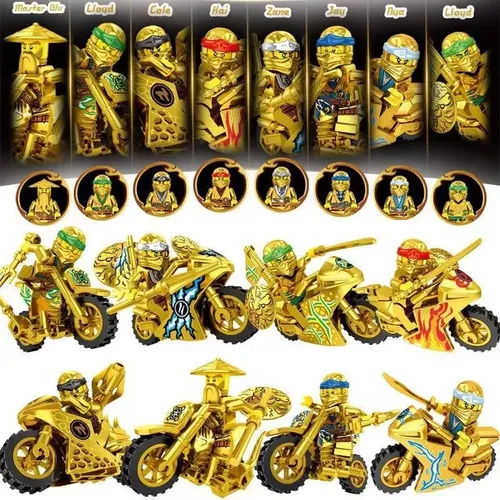 Phantom Ninja Bausteine Gold Motorrad Figuren Jungen und Kinder Puzzle Puzzle Spielzeug