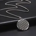 My Shape Blume des Lebens Halskette für Frauen Familie Münze Anhänger Halsketten glückliche