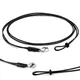 1mm wasserdichte schwarze Doppelstrang Leder Cord Choker Anhänger Halskette Kette Edelstahl