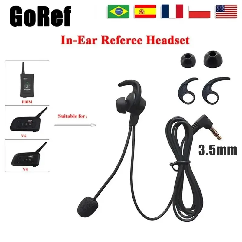 Goref 3,5mm Buchse In-Ear-Kopfhörer Fußball Fußball Schiedsrichter Schiedsrichter Kopfhörer für v4c plus/v6c/fbim Intercom Headset Image