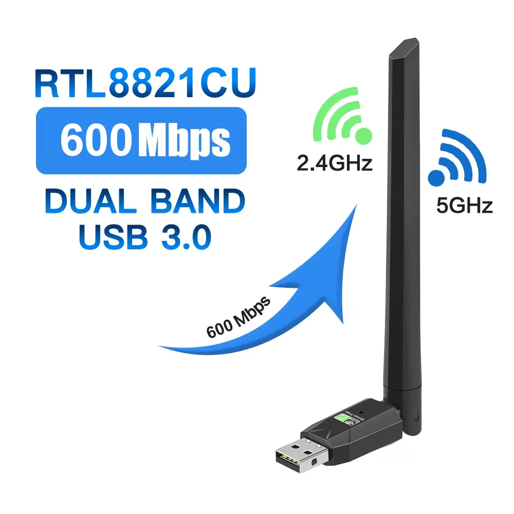 600Mbps USB WiFi Bluetooth Adapter 2in1 Netzwerk Karte Dual Band 2,4G 5GHz Wi-Fi Antenne Mini Wireless empfänger PC Zubehör Image