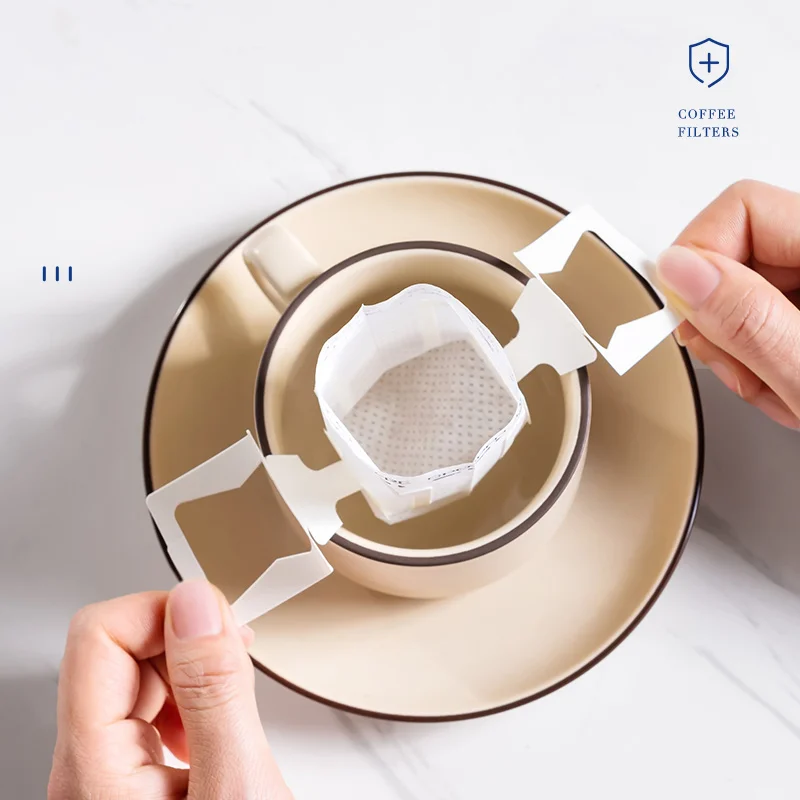 Kaffeefilter Papiertüten verpackt Einweg-Filterpapier tüte mit Griff hängen Ohr Büro Haushalt Espresso Kaffee Zubehör