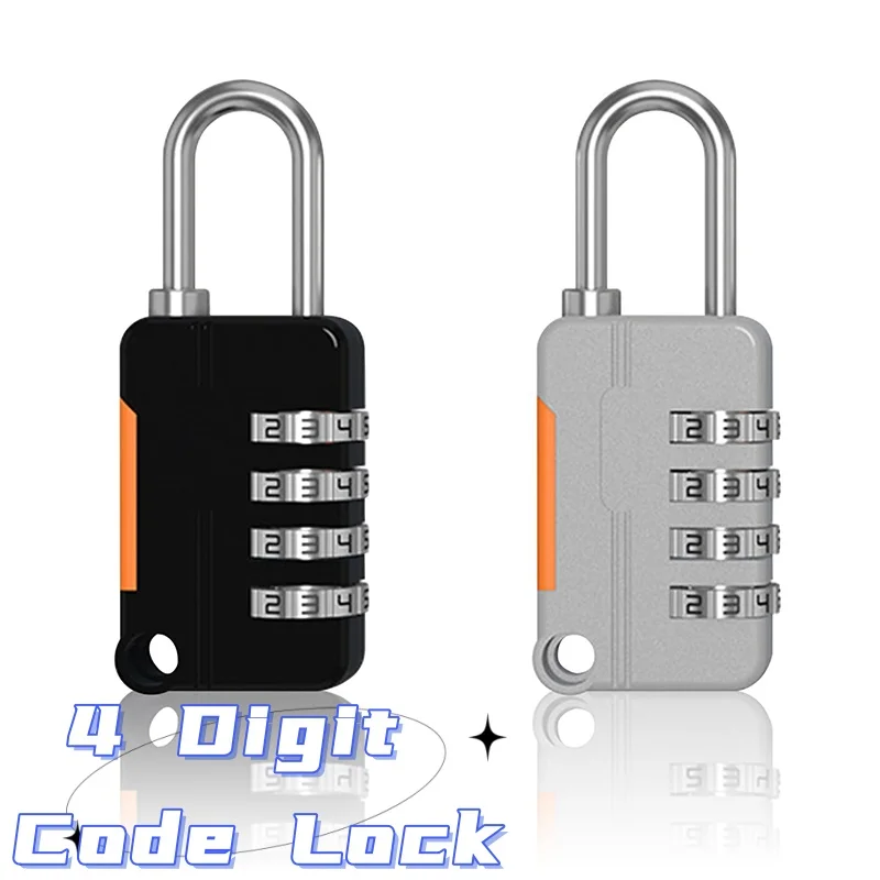 1/2PCS 4-stellige Zahl Kombination Pad Lock Vorhängeschloss Im Freien Wasserdichte Schloss Koffer Gepäck Sicherheit Codiert Schloss schwarz Grau Neue Image