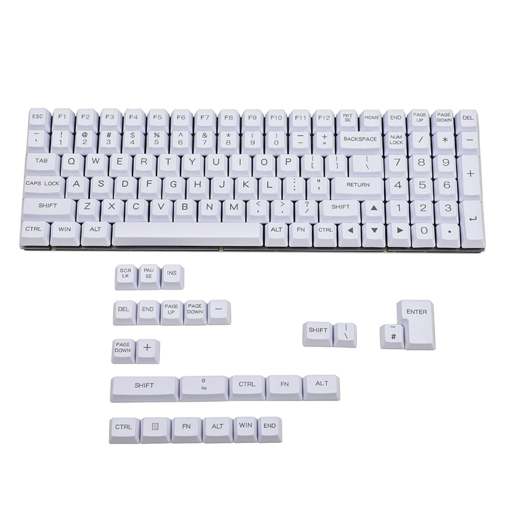 OEM 125-Tasten Spanisch UK Deutsch Italienisch ISO-Tastenset Lasergeätzter dicker PBT-Tastensatz für mechanische MX-Tastatur DIY Image