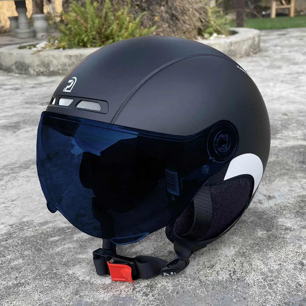 Pemila Fahrrad helm mit Brille Linse Gehörschutz reflektierende Aufkleber Fahrrad helm MTB Straße E-Bike Fahrrad helm für Erwachsene Image