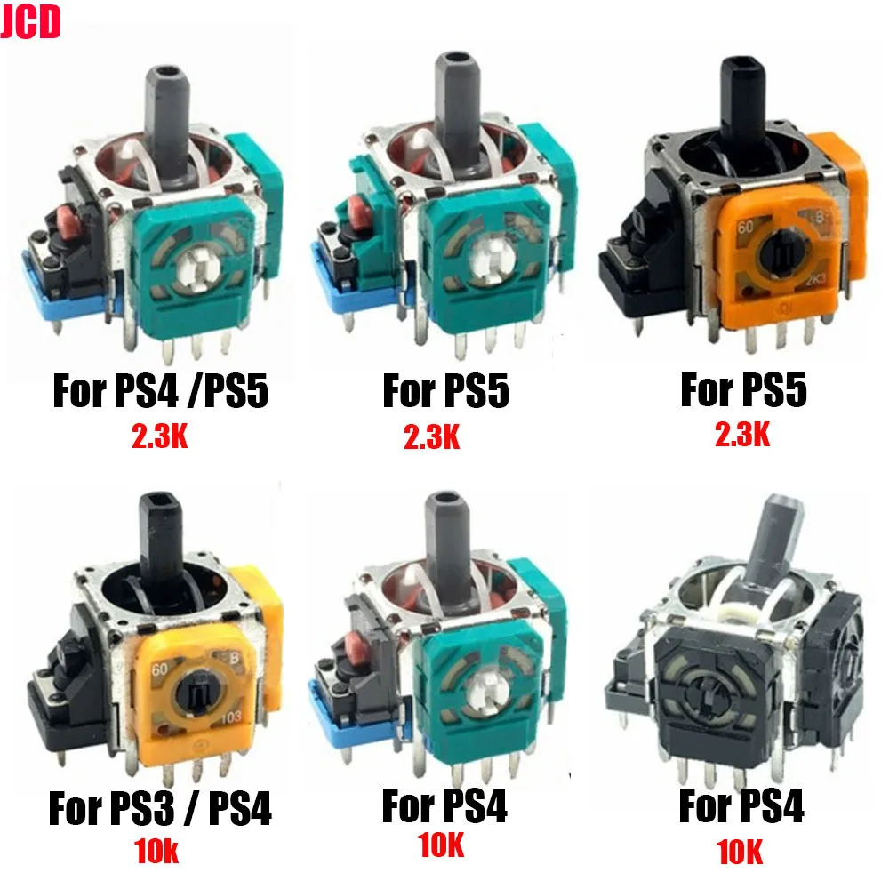 JCD 1 stücke 3Pin 3D Rocker 3D Analog Stick Joystick Sensor Modul Für PS5 PS4 PS3 Controller Thumbstick Potentiometer ersatz