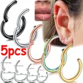 5 Stück Titan Nasenringe Septum Piercing Clicker Nasen reifen Piercings Klapp segment ringe Helix