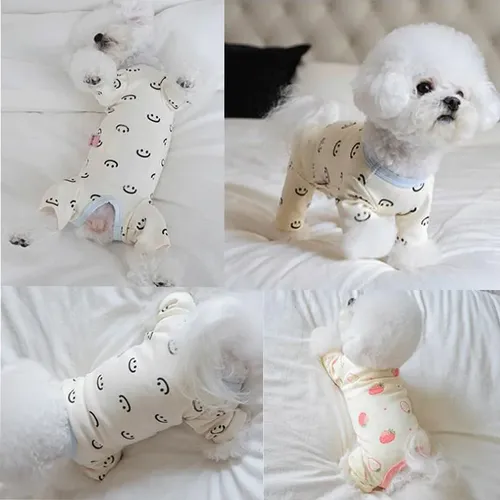 Druck Katze Hund Pyjama gewickelt Bauch Overall Haustier Hund Kleidung für kleine Hunde Yorkshire
