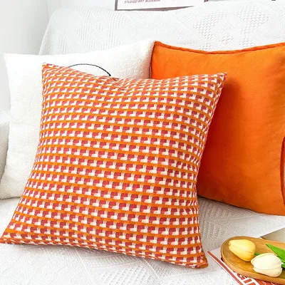 45x45cm Orange Kissenbezug Nordic Stil Wohnzimmer Fundas De Cojines Sofa Dekokissenbezug Dekorative Kissenbezug 1pc Image