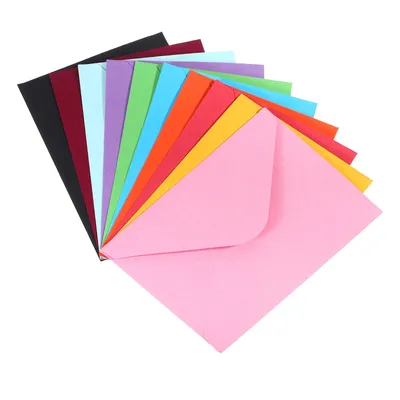 50 Stück Bonbonfarbene leere Mini-Papierumschläge für Brief, Hochzeit, Party, Einladung, Grußkarten, Image