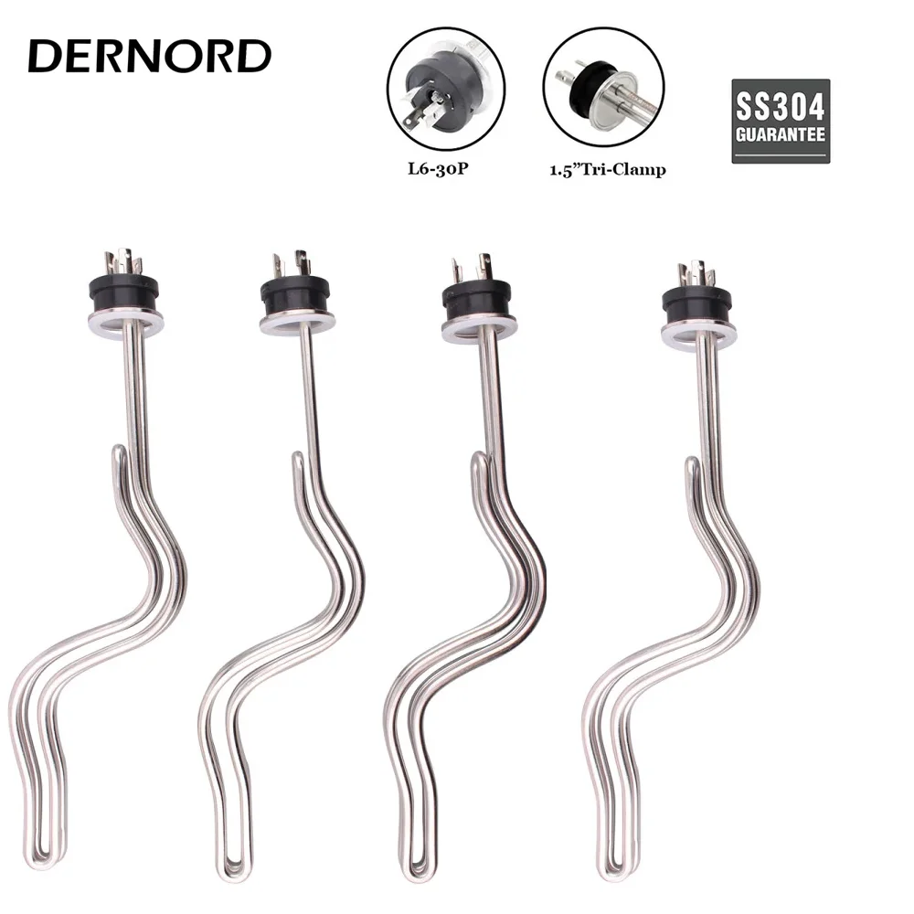 DERNORD Warmwasserbereiter 1,5 Zoll Tri-Clamp ULWD Heizelement 240 V Brauen Integrierte Heizung 3,5 kW/4,5 kW/5,5 kW/6,5 kW SUS304 Image