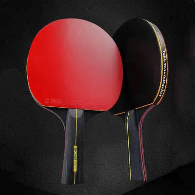2PCS Professionelle 6 Sterne Tischtennis Schläger Ping Pong Schläger Set Pickel-in Gummi Hohe Qualität Klinge Bat paddel mit Tasche Image