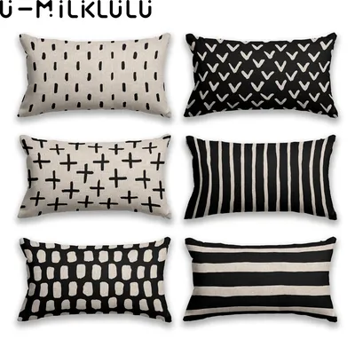 Nordic Throw Kissen bezug, Stuhl Kissen bezüge, einfache geometrische Linien, nordische Kunst Kissen Image