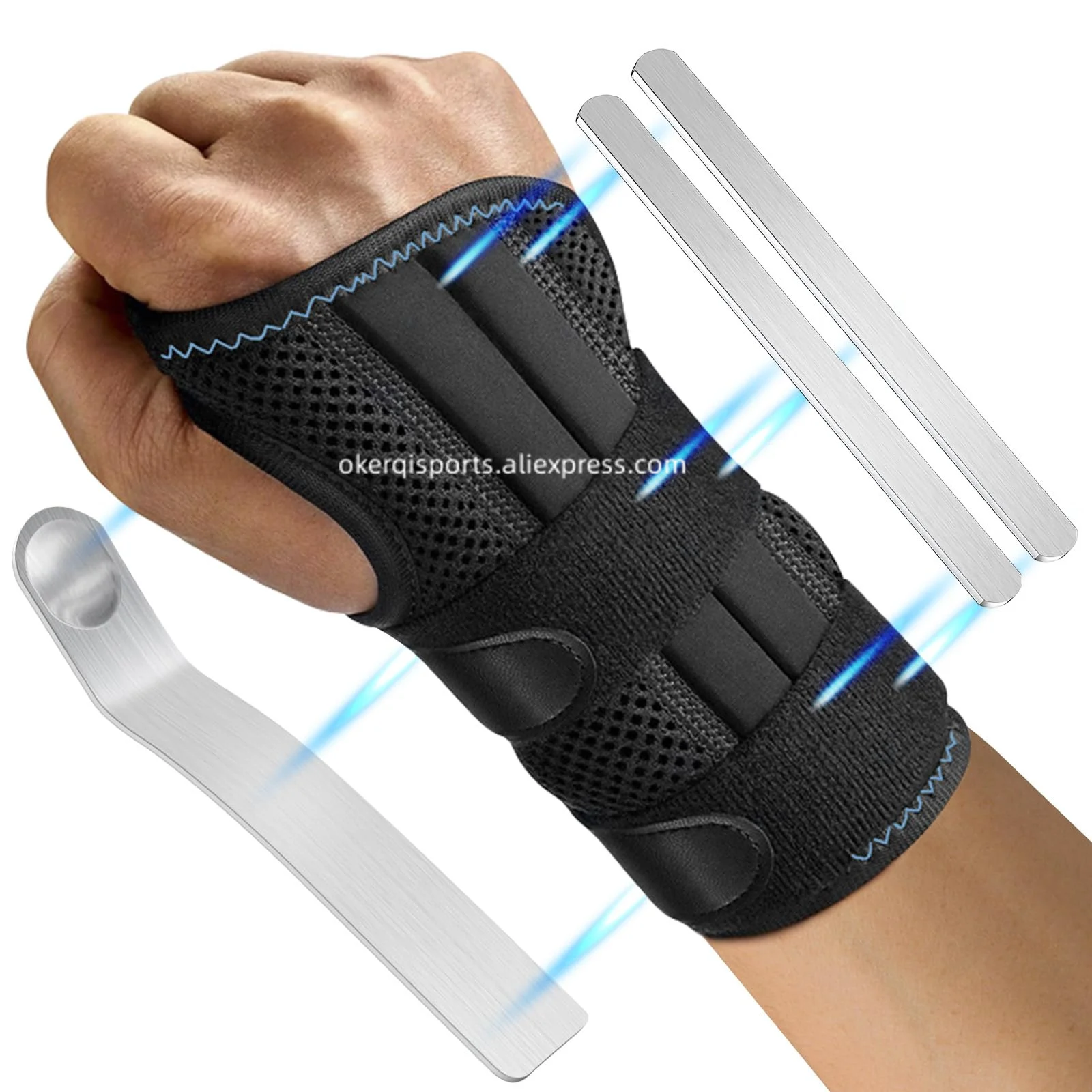 1 Stück verstellbare Armband-Handgelenkstütze, Handgelenkstütze, Sport, linke und rechte Hand, Handgelenkstütze für Fitness, Gewichtheben und Schmerzlinderung Image