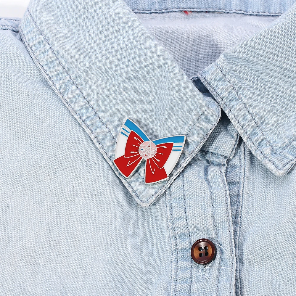 Anime Serie Cartoon Bogen Brosche Metall Emaille Anstecknadel Kawaii niedlichen rosa Abzeichen Mädchen Geburtstag Zubehör Schmuck Geschenk Image