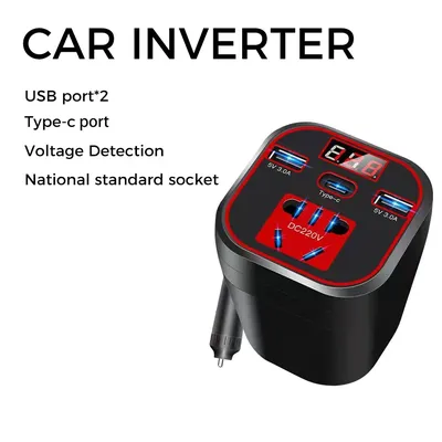 12V 24V bis 220V Auto Inverter 150W LED-Display 3 USB-Anschlüsse Ladegerät 3.1A Schnell ladegerät Image