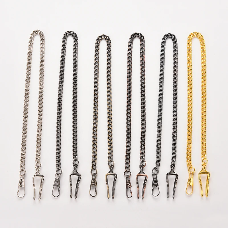 1 Stück 36,5 cm Vintage Bronze legierung Taschenuhr kette Schwarz gold für antike Quarz Frauen Männer Uhren kette