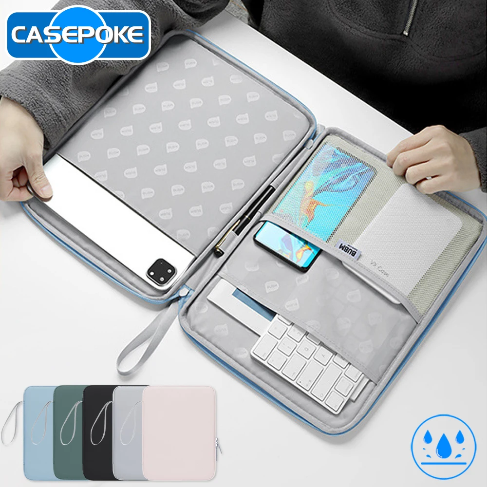 Casepoke Tablet Tasche 9-13 Zoll für iPad Zubehör Handtasche Fall für Samsung Lenovo Huawei Xiaomi Ärmel Tasche Abdeckung mehrere Taschen Image