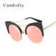 2023 Cat Eye Große Größe Marke Designer Sonnenbrille Spiegel ROSA Rose Gold Sonnenbrille Hot