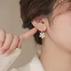 Koreanische elegante Opal blume Creolen Mädchen Mode elegante glänzende Kristall Ohrring für Frauen
