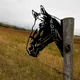 Vintage Pferdekopf form Eisen Silhouette niedliche Verzierung für Gartenzaun im Freien Bauernhof