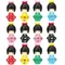 12 Stück japanische Kimono PVC Spielzeug schöne Baby puppen Mädchen Spielzeug Auto Zubehör