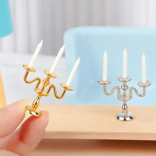 Antike Skala Puppenhaus Kerzenhalter Miniatur Kerzenhalter spielen Haus Szene Modell Mini Desktop