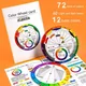 72 Farben Papier karten rad zum Malen Kreis chromatische Augenbrauen Malerei Design Nägel profession