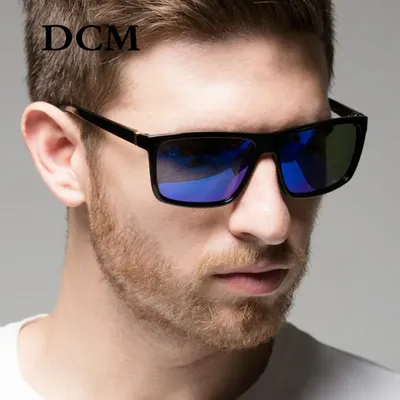 Quadratische Mode Herren Sonnenbrille Herren klassische Brillen Design Spiegel gläser Retro