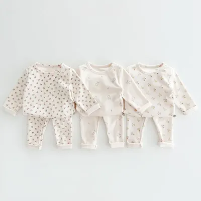 Milan cel New Spring Baby Pyjamas Set Mädchen niedlichen Blumen hasen Home Kleidung Anzug Kleinkind