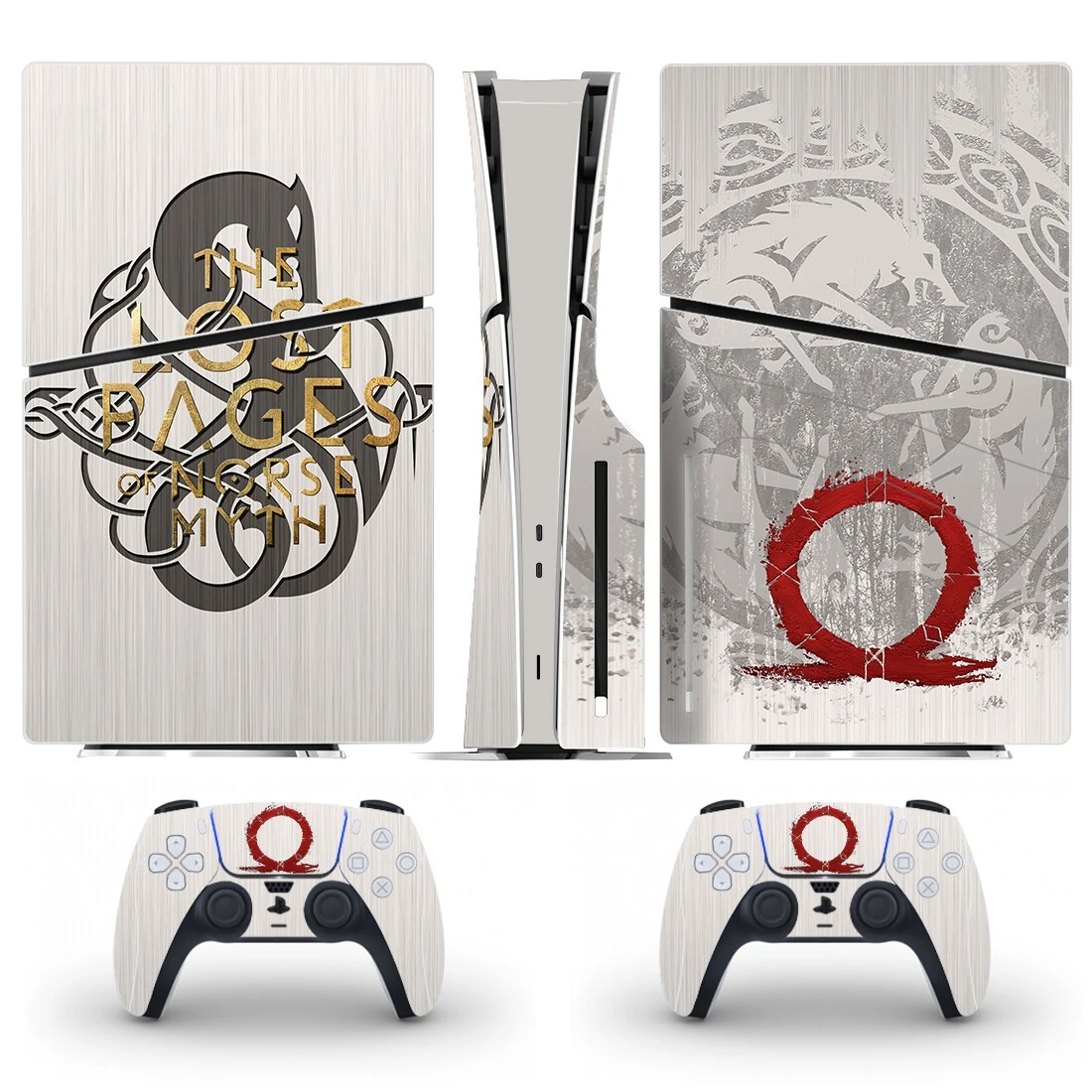 God of War Game PS5 Slim Disc Skin Aufkleber Aufkleber Cover für Konsole und 2 Controller Neues PS5 Slim Disk Skin Vinyl Image
